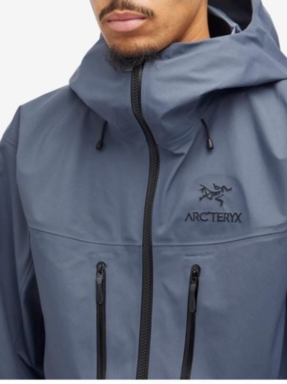 Arc'teryx Men’s Alpha SV Slate Blue Waterproof Hooded Jacket